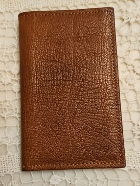 ROLFS GOLDEN "O" CIRCLE Buffalo Leather Business Card/ID Bifold VTG/EUC/UNISEX